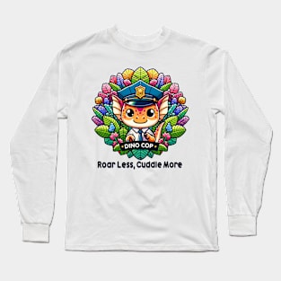 Friendly Dino Officer: Gentle Guardian Kids' Long Sleeve T-Shirt